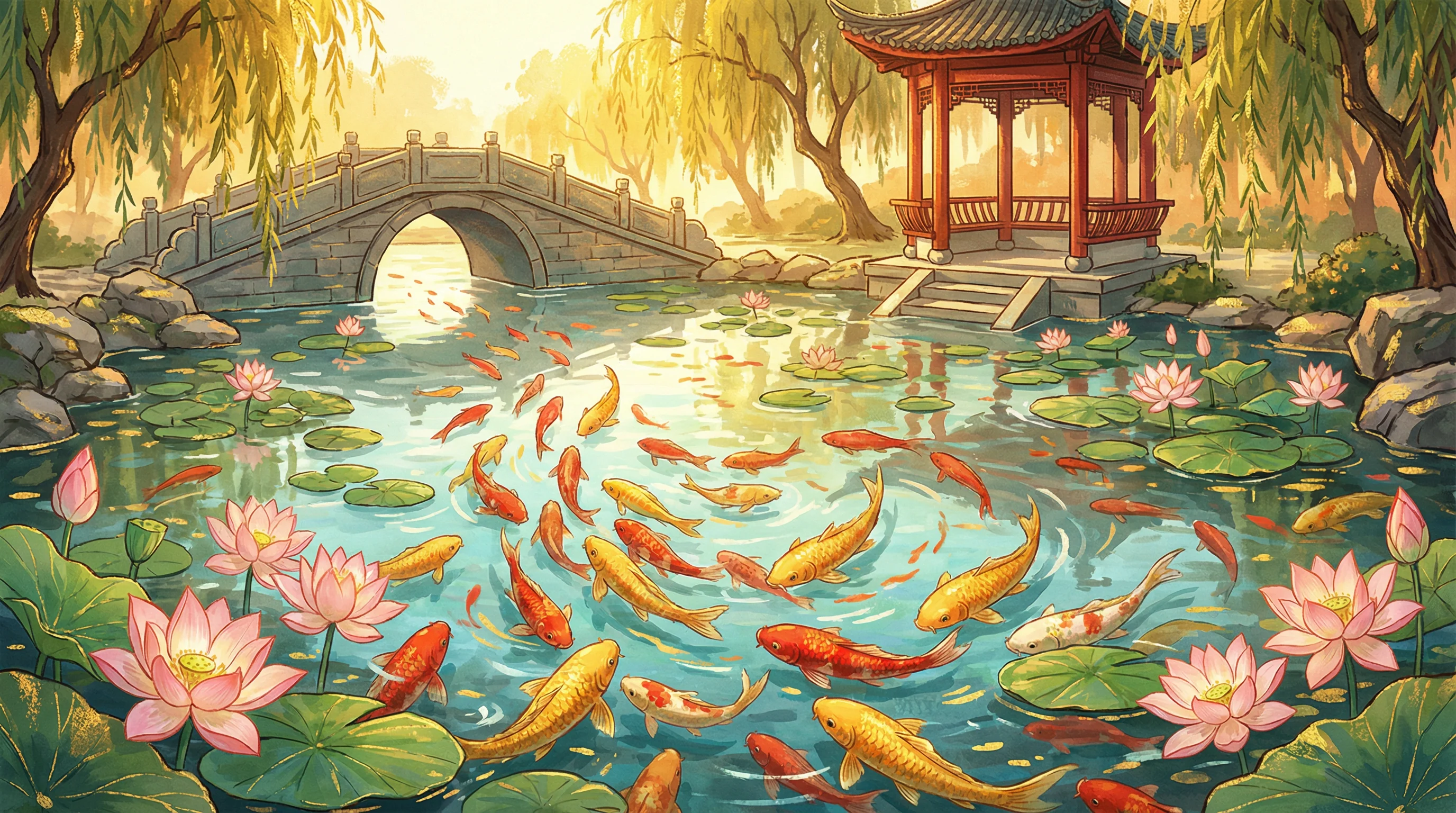 锦鲤游动动画 - 东方福运祈愿堂 - 天空彩